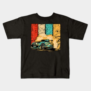 Vintage Drift Car Retro Drifting Racecar Motive Kids T-Shirt